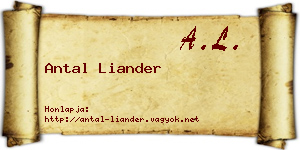 Antal Liander névjegykártya